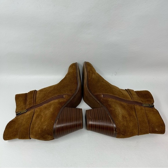 Sam Edelman Lynne Women's Suede Booties Size 9 Brown Block Heel Boots - Picture 9 of 12